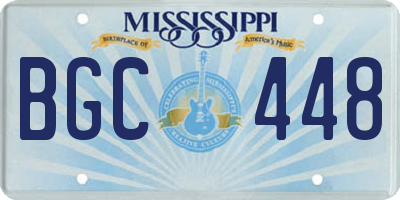 MS license plate BGC448