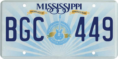 MS license plate BGC449