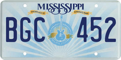 MS license plate BGC452