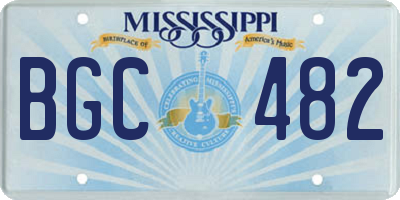MS license plate BGC482