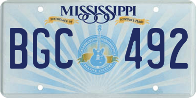 MS license plate BGC492