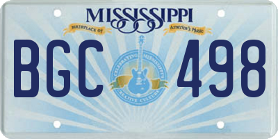 MS license plate BGC498