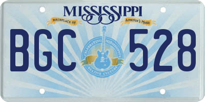 MS license plate BGC528