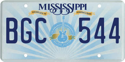 MS license plate BGC544