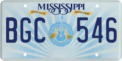 MS license plate BGC546