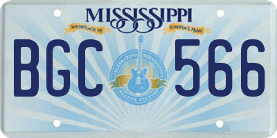 MS license plate BGC566
