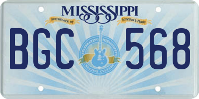 MS license plate BGC568