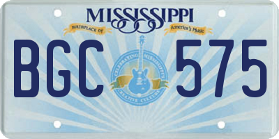 MS license plate BGC575