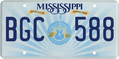 MS license plate BGC588