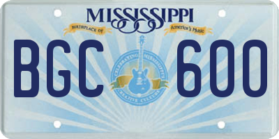 MS license plate BGC600