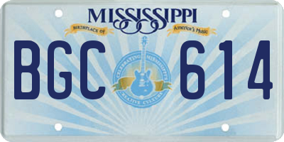 MS license plate BGC614