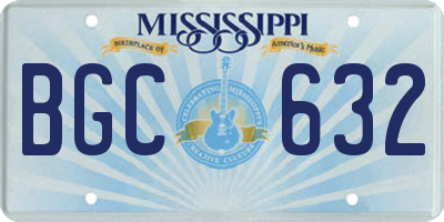 MS license plate BGC632
