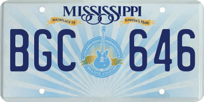 MS license plate BGC646