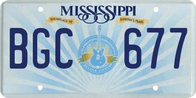 MS license plate BGC677