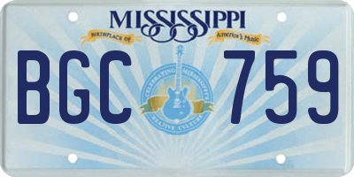 MS license plate BGC759