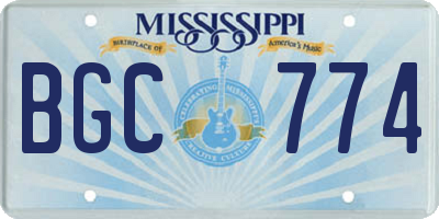 MS license plate BGC774
