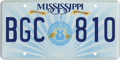 MS license plate BGC810