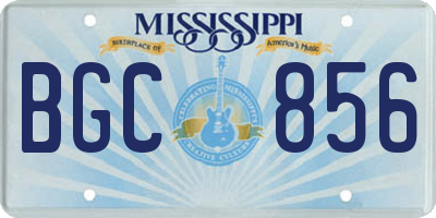 MS license plate BGC856