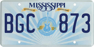 MS license plate BGC873