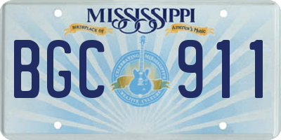 MS license plate BGC911