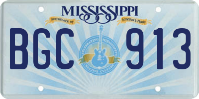 MS license plate BGC913