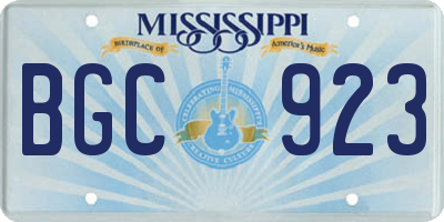MS license plate BGC923