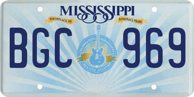 MS license plate BGC969