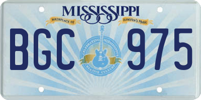 MS license plate BGC975