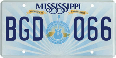 MS license plate BGD066