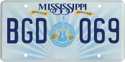 MS license plate BGD069