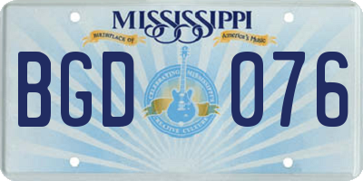 MS license plate BGD076
