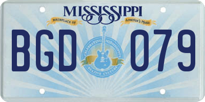 MS license plate BGD079