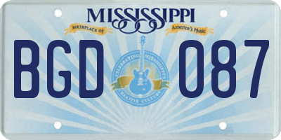 MS license plate BGD087