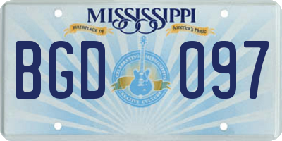 MS license plate BGD097