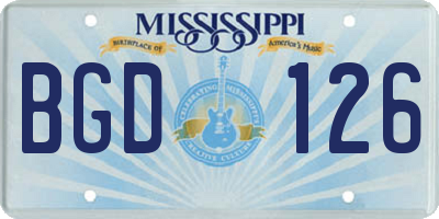 MS license plate BGD126