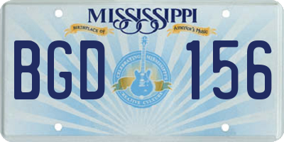 MS license plate BGD156