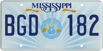 MS license plate BGD182