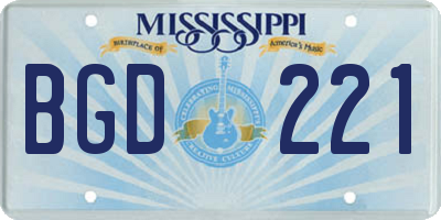MS license plate BGD221