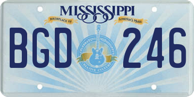 MS license plate BGD246