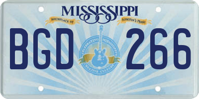 MS license plate BGD266