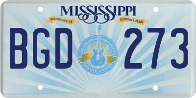 MS license plate BGD273