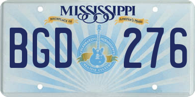 MS license plate BGD276