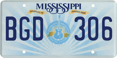 MS license plate BGD306