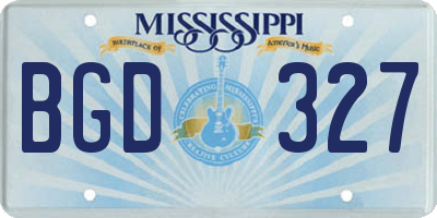 MS license plate BGD327