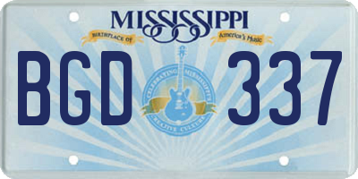 MS license plate BGD337