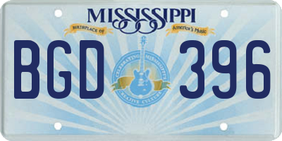 MS license plate BGD396