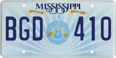 MS license plate BGD410