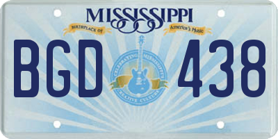 MS license plate BGD438