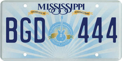 MS license plate BGD444