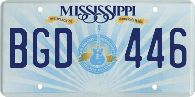 MS license plate BGD446
